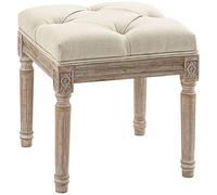 HOMCOM Taburete Pie de Cama Asiento Acolchado 120 kg 40x40x43 cm Beige