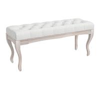 HOMCOM Taburete Pie de Cama Banco para Pie de Cama 110x37x49 cm Crema