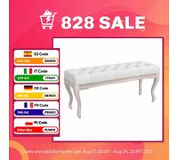 HOMCOM Taburete Pie de Cama Banco para Pie de Cama con Pies de Madera y Asiento Acolchado Carga 120 kg Banqueta de Dormitorio para Entrada Pasillo 110x37x49 cm Crema