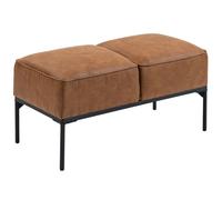 HOMCOM Taburete Pie de Cama, Banco Pie de Cama Moderno con Asiento Acolchado Grueso y Patas de Acero, Cuero Sintético, Banqueta de Dormitorio, Carga 120kg, para Entrada, Pasillo, 80x40x46 cm, Marrón