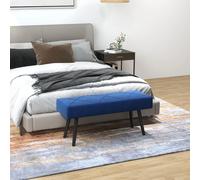 HOMCOM Taburete Pie de Cama con Pies de Acero Carga 120 kg 100x36x45 cm Azul