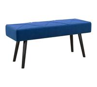 HOMCOM Taburete Pie de Cama Multifuncional 100x36x45 Azul Oscuro | Banco Pie de Cama Moderno, Banco Dormitorio con Asiento Acolchado y Patas de Acero, Carga 120kg, para Entrada, Pasillo, Salón