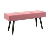 HOMCOM Taburete Pie de Cama Multifuncional Banco Pie de Cama Moderno Banco Dormitorio con Pies de Acero y Asiento Acolchado Carga 120 kg para Entrada Pasillo 100x36x45 cm Rosa