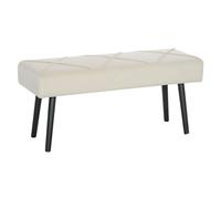Homcom taburete pie de cama multifuncional, banco pie de cama moderno, banco dormitorio con asiento acolchado y patas de acero, carga 120 kg, para entrada, pasillo, salón, 100x36x45 cm, blanco crema 1