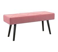 HOMCOM Taburete Pie de Cama Multifuncional, Banco Pie de Cama Moderno, Banco Dormitorio con Asiento Acolchado y Patas de Acero, Carga 120 kg, para Entrada, Pasillo, Salón, 100x36x45 cm, Rosa