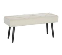 HOMCOM Taburete Pie de Cama Multifuncional con Pies de Acero y Asiento Acolchado para Entrada Pasillo 100x36x45 cm Blanco Crema