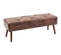 HOMCOM Taburete Pie de Cama Multifuncional Pie de Cama ClAsico Banqueta de Dormitorio con Pies de Madera y Asiento Acolchado Carga 120 kg para Entrada Pasillo 114x38x42 cm Marron
