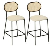 Homcom Taburetes de bar 45x50x97 cm beige