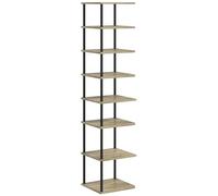 HOMCOM Tall Narrow Shoe Rack, 8-Tier Vertical Shoe Shelf for Entryway, Hallway, Corner Shoe Storage Organizer for 8 pares de zapatos, Oak Tone