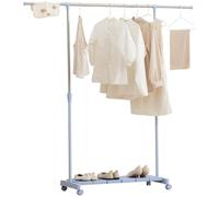 HOMCOM Tendedero Extensible con Ruedas Altura Ajustable Azul y Plata