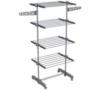 HOMCOM Tendedero Plegable con Alas Laterales para uso Interior y Exterior 142x55x172 cm 4 niveles Gris Aosom España