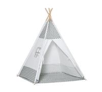 HOMCOM Tienda de Campaña Tipi para Niños +3 Años de Madera Portátil con Ventana Colchoneta Bolsa de Transporte 120x120x155 cm Gris Aosom España