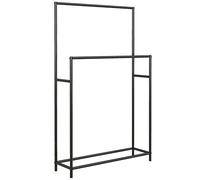 HOMCOM Toallero de Pie de 2 Niveles Estilo Moderno 66x20x110 cm Negro