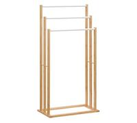 HOMCOM Toallero de Pie de Bambú con 3 Barras Toallero de 3 Niveles para Baño Lavadero 48x25,8x94 cm Natural Aosom España
