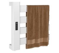 HOMCOM Toallero Eléctrico de Pared 130W Radiador Toallero Eléctrico de Aleación de Aluminio con Control WiFi Pantalla Táctil Temporizador 4 Barras Temperatura Ajustable Bajo Consumo IPX4 Blanco