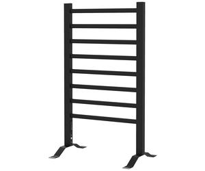 HOMCOM Toallero Eléctrico de Pared o Suelo con Función de Temporizador y 8 Barras 53x35x90 cm Negro Aosom España