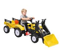 HOMCOM Tractor a Pedales con Pala y Remolque 3 Años 167x41x52 cm Amarillo