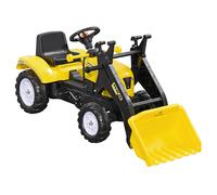 HOMCOM Tractor a Pedales para Niños 3 Años Pala Delantera 114x41x52 cm Amarillo Yellow