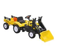 HOMCOM Tractor a Pedales para Niños de 3 Años con Remolque 167x41x52 cm Amarillo Yellow