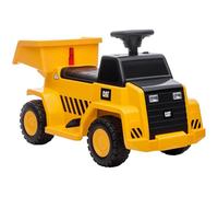 HOMCOM Tractor eléctrico infantil con plataforma de carga inclinable, claxon, coche eléctrico para niños, tractor de asiento con faro, máx. 3 km/h, para niños de 1,5 a 3 años, metal, amarillo