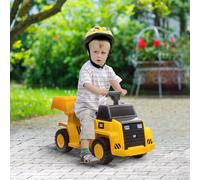 HOMCOM Tractor eléctrico infantil, vehículo de juguete con faro, bocina para niños de 1,5 a 3 años. YELLOW