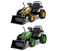 HOMCOM Tractor Excavadora Eléctrico para Niños de +3 Años Vehículo Infantil con Batería 6V Pala Música y Luces Velocidad de 2 Niveles 132x62x65 cm Negro y Amarillo