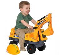 HOMCOM Tractor sin Pedales 2-3 Años Excavadora Pala 90x28x58 cm Amarillo