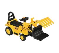 Homcom tractor sin pedales para niños de +2 años excavadora correpasillos tractor correpasillos con pala móvil asiento de almacenamiento y bocina carga 30 kg 83x27x39 cm amarillo 27 cm