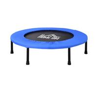 HOMCOM Trampolín de fitness Ø91 cm Mini Trampoline con pies antideslizantes 100kg de carga Ø91 x 22,5H cm Azul+Negro