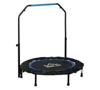 HOMCOM Trampolín de Fitness Adultos Ø102 cm, Cama Elástica Plegable con Mango Ajustable de 4 Niveles, Marco de Acero, para Entrenamiento Piernas, Cuerpo en Hogar, Oficina, Gimnasio, Negro y Azul