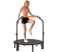 HOMCOM Trampolín de Fitness Adultos Ø102 cm Plegable Negro y Naranja