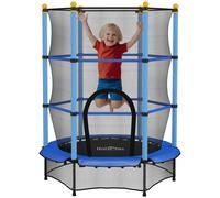 HOMCOM Trampolín para Niños de +3 Años Ø140 cm con Red de Seguridad y Marco de Acero para Interior y Exterior Rosa