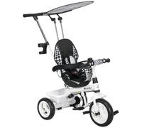 HOMCOM Triciclo para Bebés 6 en 1 Triciclo Evolutivo para +12 Meses Blanco | Toldo Plegable, Mango de Empuje Telescópico y Desmontable, Asiento Ajustable, Cesto, Portabotellas