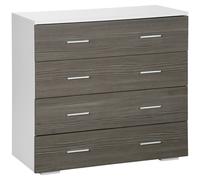 HOMCOM unidad de almacenamiento práctica estilo contemporáneo 4 cajones 76x35x72 cm blanco y gris Gris