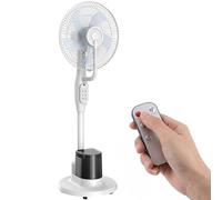 HOMCOM Ventilador con refrigeración por agua, humidificador silencioso, inclinable, incluye pulverizador, mando a distancia, temporizador, oscilante y 3 velocidades 90 W, color blanco
