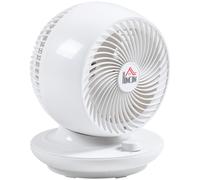HOMCOM Ventilador de mesa potente 45W, 3 velocidades, oscilante a 70° multidireccional, inclinación a 90°, blanco