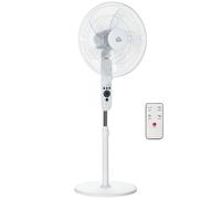 HOMCOM Ventilador de pie 44 cm altura ajustable oscilante silencioso 45 W con control remoto temporizador 3 modos 3 velocidades Aosom España