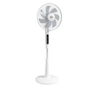 HOMCOM Ventilador de Pie con Mando a Distancia 40 W Ventilador de Pedestal Silencioso con 7 Aspas 28 Velocidades Altura Ajustable Oscilación de 75° Temporizador y Función Repelente de Mosquitos Blanco