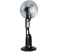 HOMCOM Ventilador de Pie con Nebulizador de Agua Oscilante y Silencioso con 3 Velocidad 5 Aspas 90W Tanque de 2,8L 44,5x120cm Negro Aosom España