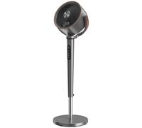 HOMCOM Ventilador de pie silencioso 20 dB, oscilación automática 70°+90°, 12 velocidades, luz LED y temporizador 12H