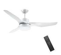 HOMCOM Ventilador de Techo 20,5W Diámetro 132 cm con Mando Luz LED Ajustable de 3 Niveles Aspas Reversibles y Temporizador Blanco Aosom España