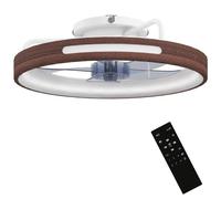 Homcom Ventilador De Techo Con Luz Led 40 W Motor Dc Reversible Teca
