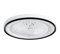 HOMCOM Ventilador de Techo con Luz LED 48,5 W Motor DC Reversible Lámpara Ventilador Techo Silenciosa con Mando a Distancia 6 Velocidades Temporizador para Salón Dormitorio Ø48 cm Blanco