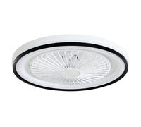 HOMCOM Ventilador de Techo con Luz LED 48,5 W Motor DC Reversible Lámpara Ventilador Techo Silenciosa con Mando a Distancia 6 Velocidades Temporizador para Salón Dormitorio Ø48 cm Blanco