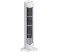 HOMCOM Ventilador de Torre 45W Ventilador Vertical Silencioso con 3 Velocidades Oscilación 70° para Salón Dormitorio Oficina Ø27x75 cm Blanco