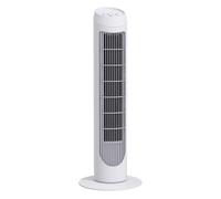 HOMCOM Ventilador de Torre 45W Ventilador Vertical Silencioso con 3 Velocidades Oscilación 70° para Salón Dormitorio Oficina Ø27x75 cm Blanco