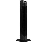 HOMCOM Ventilador de Torre 45W Vertical Silencioso con 3 Velocidades Oscilación 70° para Salón Dormitorio Negro Elegante Aosom España