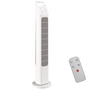 HOMCOM Ventilador de torre eléctrico con mando a distancia, oscilación de 75°, 3 velocidades, 3 modos, temporizador de 7,5 horas, ventilador silencioso sin hojas para dormitorio, oficina, 78,5 cm