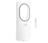 HOMCOM Ventilador de Torre Silencioso 36dB, Ventilador sin Aspas con Mando a Distancia, Oscilación 45°, 3 Velocidades, 3 Modos, Temporizador 15H, para Dormitorio, Blanco