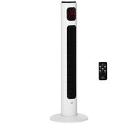 HOMCOM Ventilador de Torre Silencioso 45W con Control Remoto 3 Velocidades 3 Modos Temporizador 10H Oscilación 70° Blanco